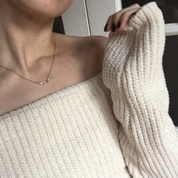 LAST ITEM▫️Gorgeous Ivory Chenille Cowl Neck Top - Picture 7 of 8